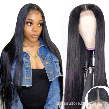 13x4T Front Lace Wig Straight Hair Brazilian Real Hair Lace Closing Wig, Suitable for Women 150% Density Natural Color Hair